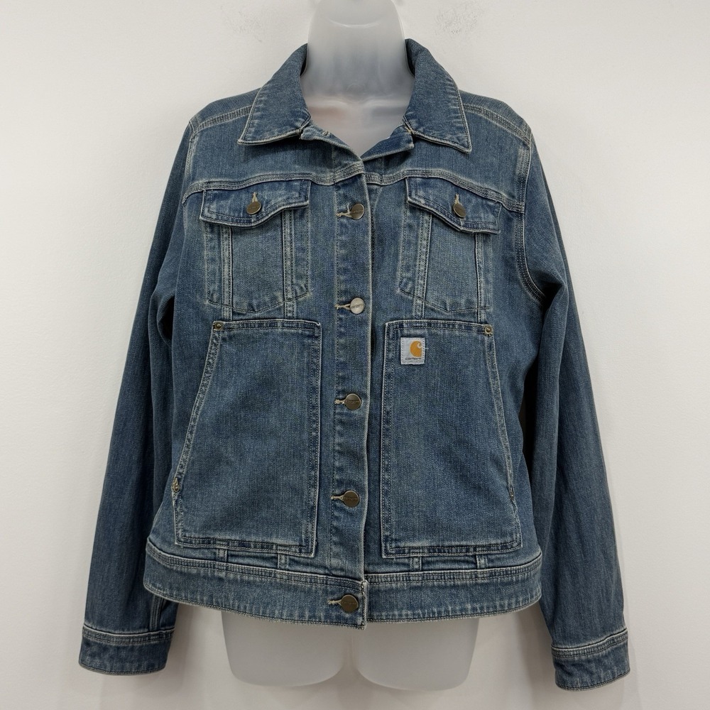 Carhartt Benson Denim Jacket Womens M NWT Rugged Flex Country Workwear Stonewash